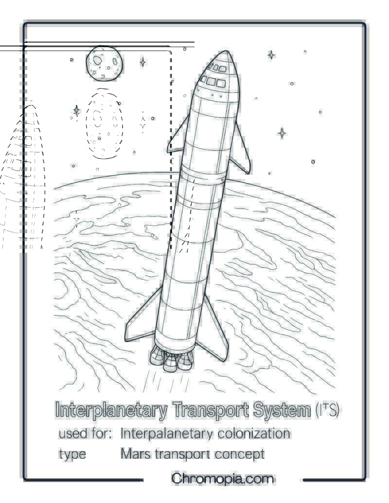 Interplanetary Transport System (ITS) – rocket coloring page