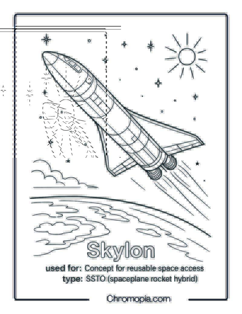 Skylon – rocket coloring page