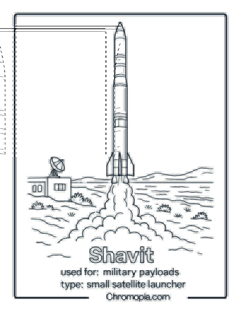 Shavit – rocket coloring page