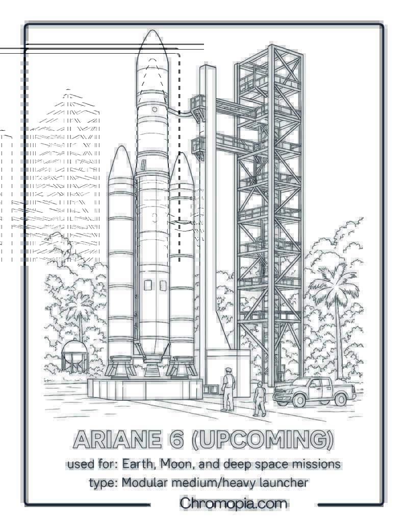 Ariane 6 (Upcoming) – rocket coloring page
