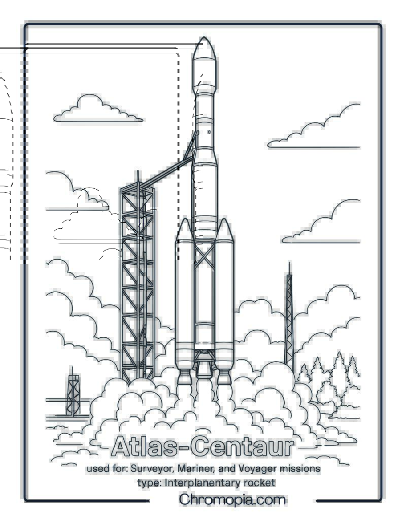 Atlas-Centaur – rocket coloring page