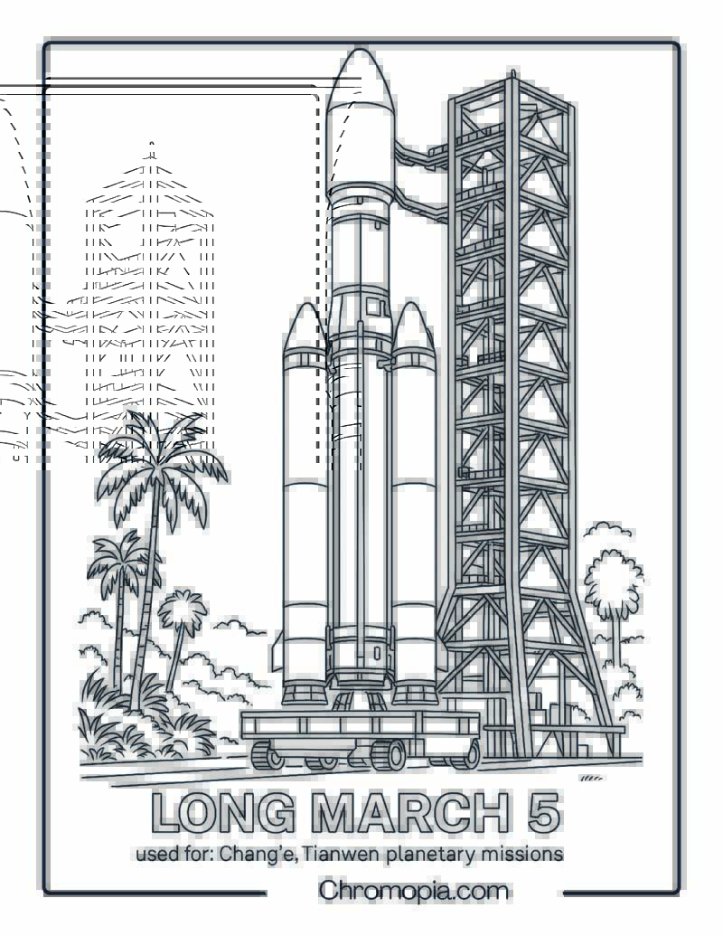 Long March 5 – rocket coloring page