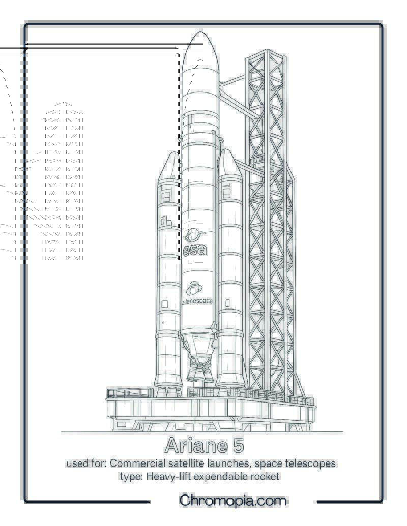 Ariane 5 – rocket coloring page
