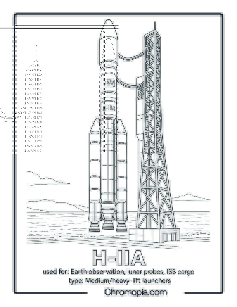 H-IIA – rocket coloring page