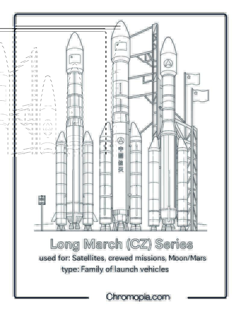 Long March (CZ) Series – rocket coloring page