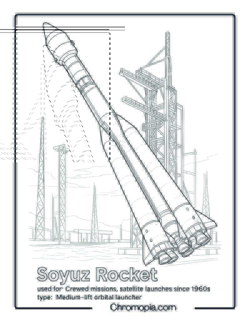 Soyuz Rocket – rocket coloring page