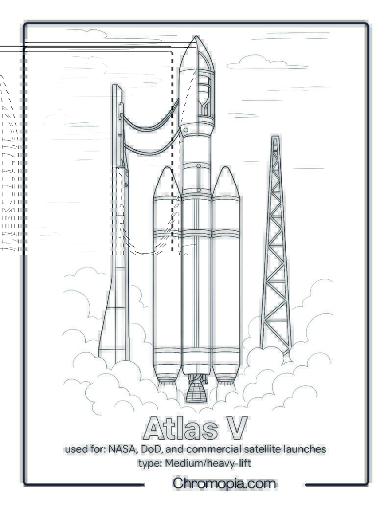 Atlas V – rocket coloring page