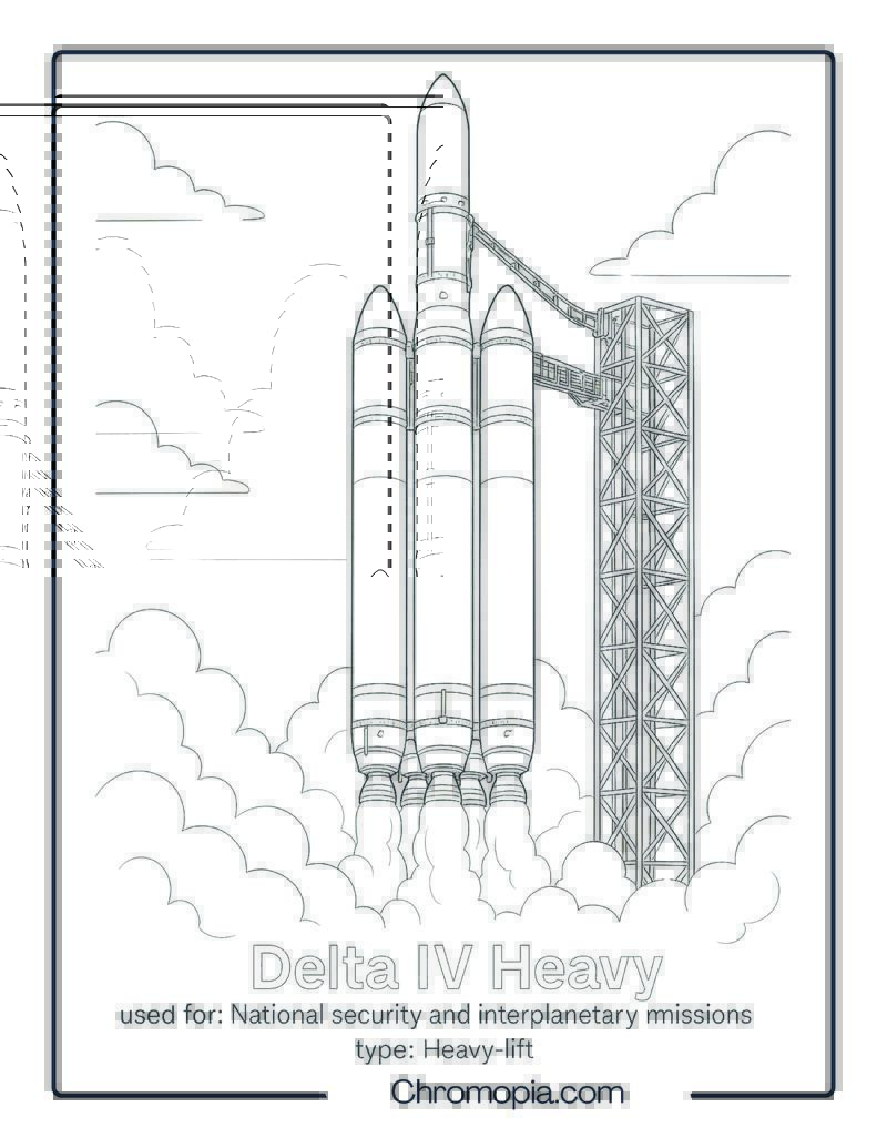 Delta IV Heavy – rocket coloring page