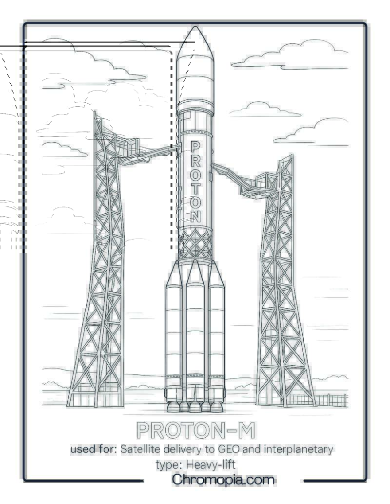 Proton-M – rocket coloring page