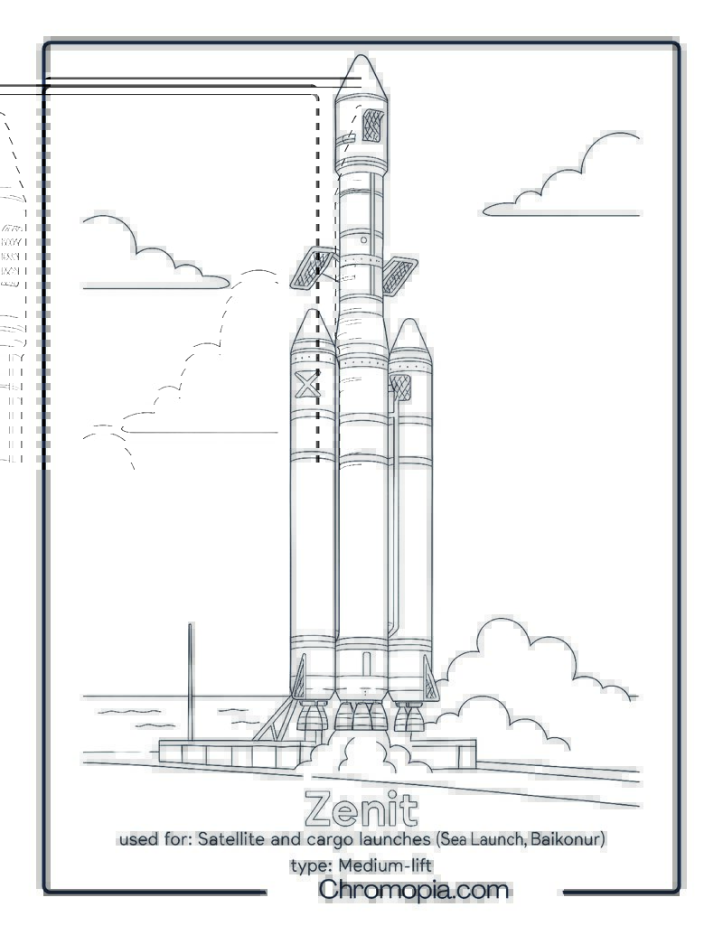 Zenit – rocket coloring page