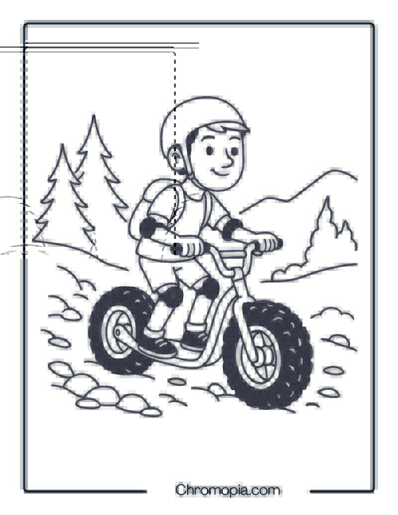 FAT TIRE SCOOTER – Scooter Coloring Page