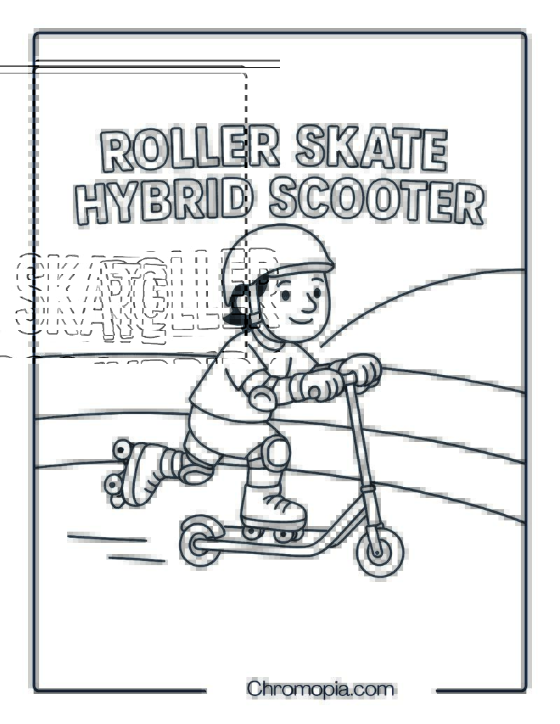 ROLLER SKATE HYBRID SCOOTER – Scooter Coloring Page