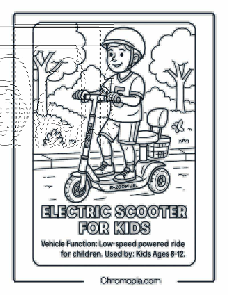 Electric Scooter for Kids – Scooter Coloring Page