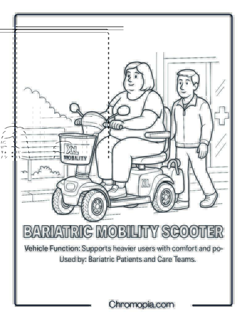 Bariatric Mobility Scooter – Scooter Coloring Page