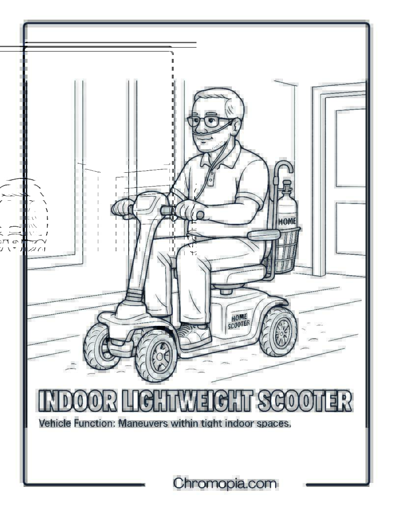 Indoor Lightweight Scooter – Scooter Coloring Page