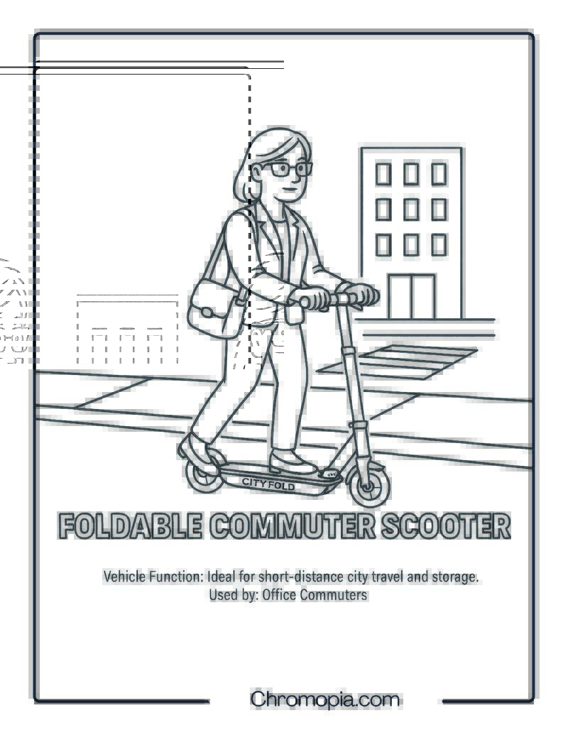 Foldable Commuter Scooter – Scooter Coloring Page