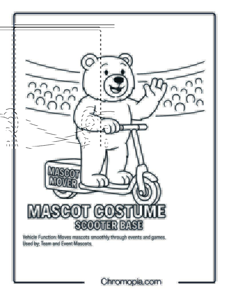 Mascot Costume Scooter Base – Scooter Coloring Page