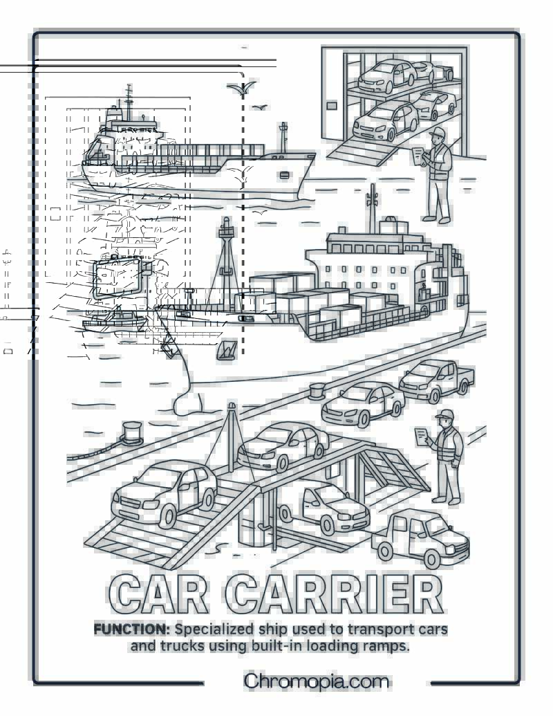 Car Carrier Coloring Page