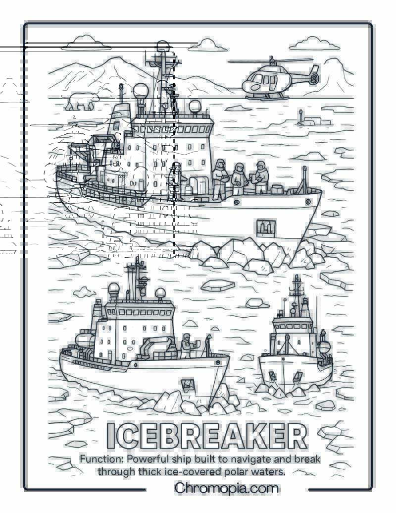 Icebreaker Coloring Page