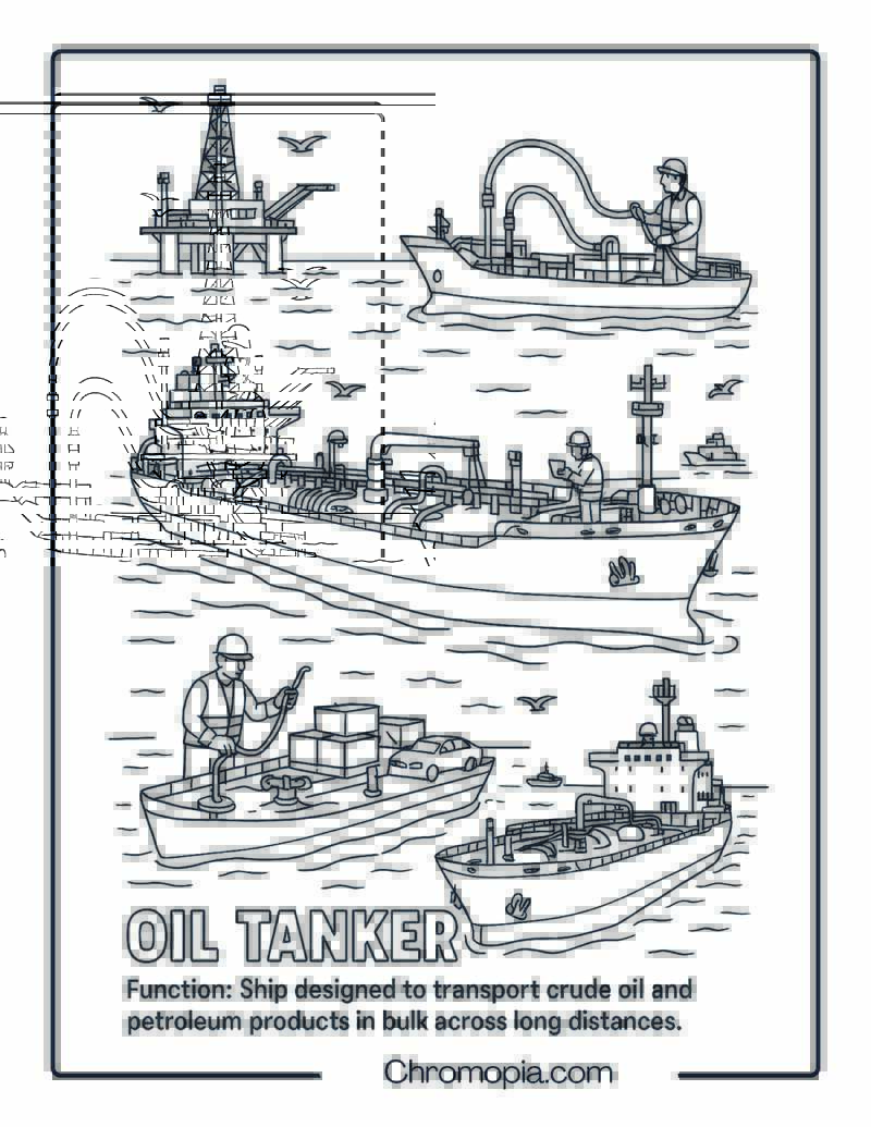 Oil Tanker Coloring Page