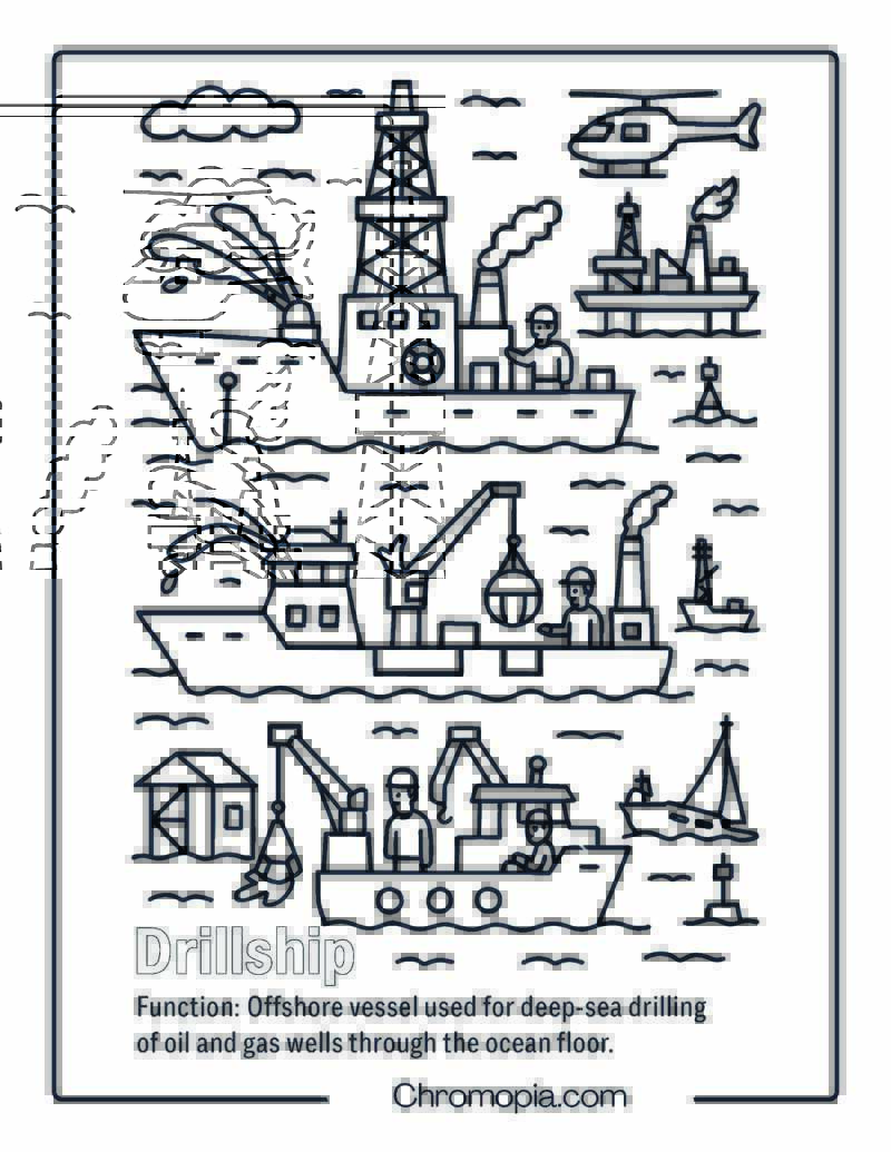 Drillship Coloring Page