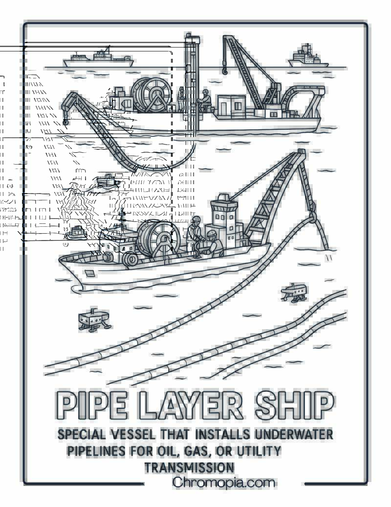 Pipe Layer Ship Coloring Page