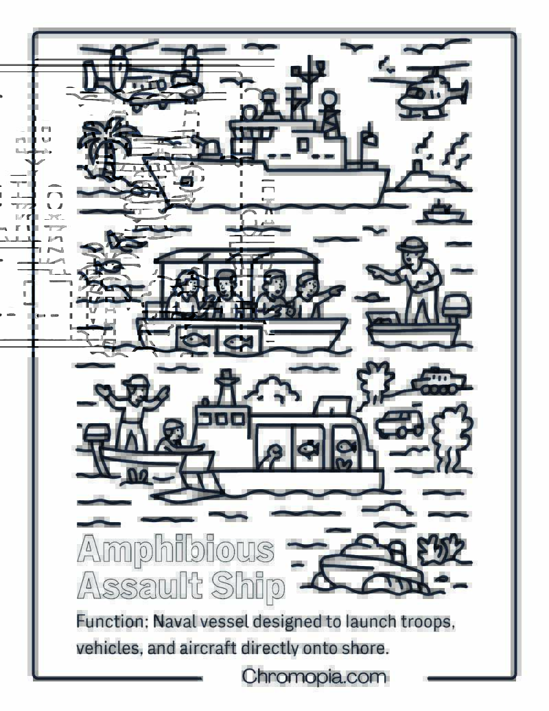 Amphibious Assault Ship Coloring Page