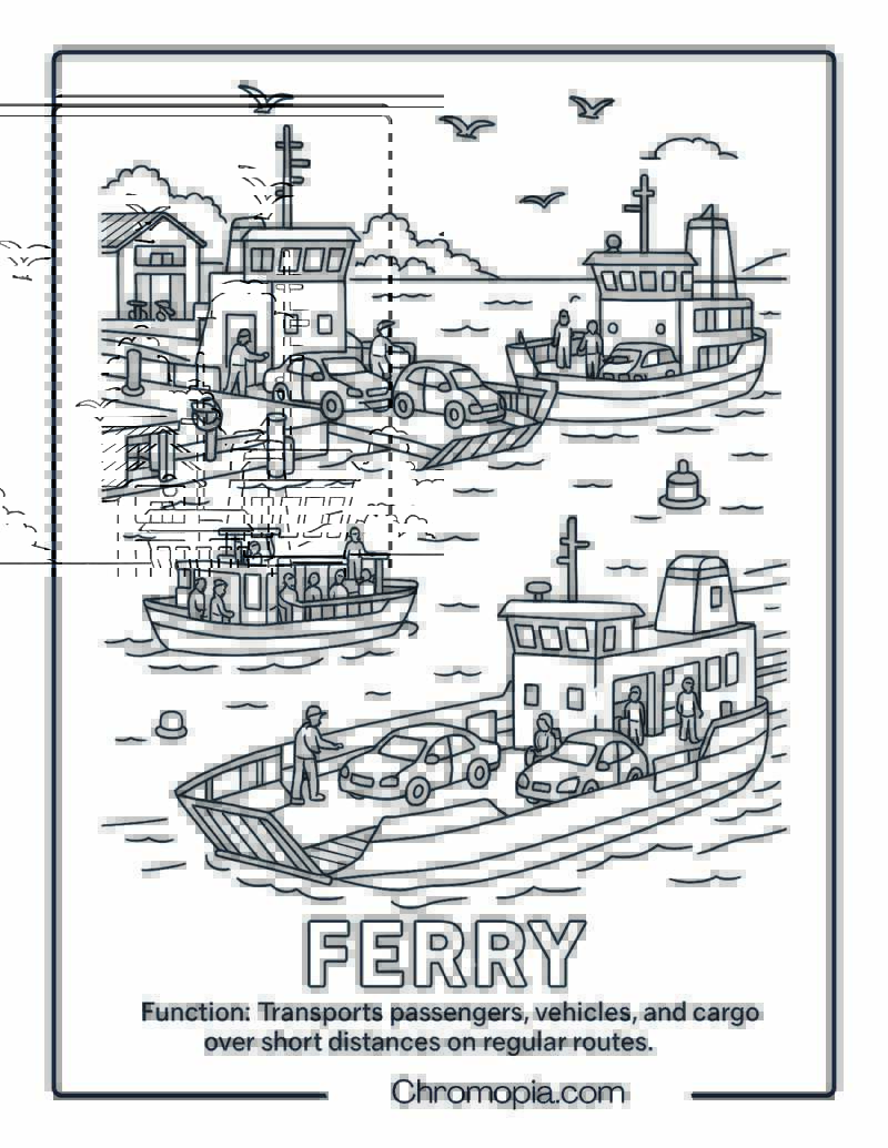 Ferry Coloring Page