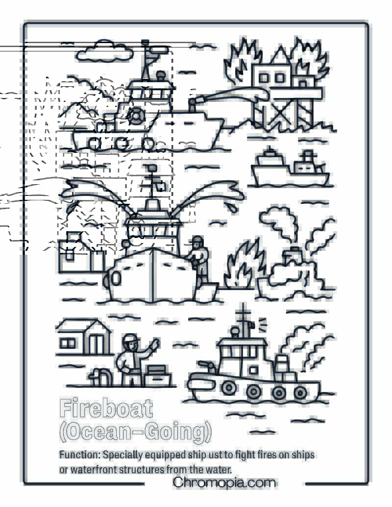 Fireboat Coloring Page