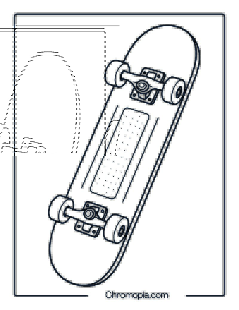 Classic Street Skateboard – Skateboard Coloring Page