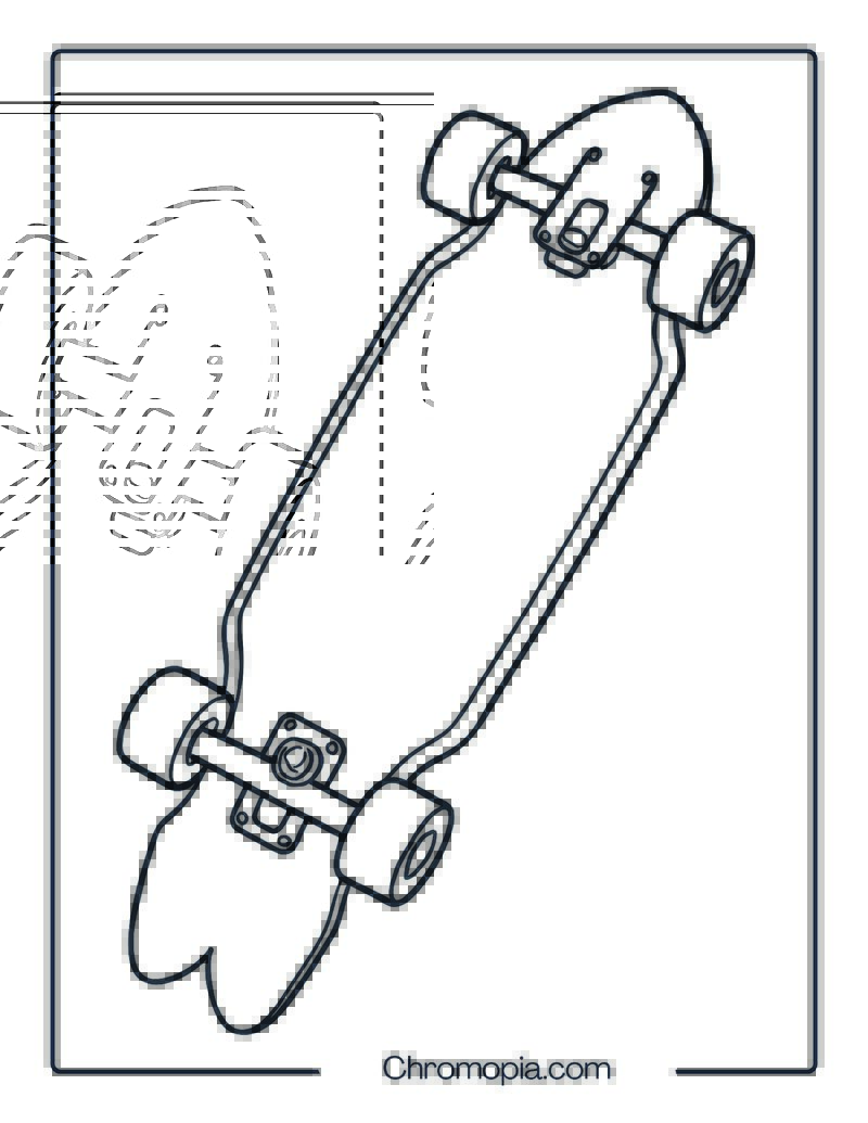 Downhill Longboard Skateboard – Skateboard Coloring Page