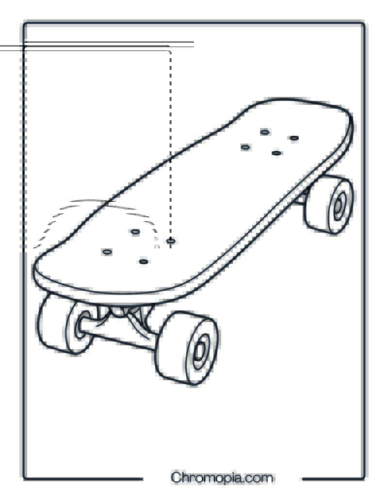 Old School Pool Skateboard – Skateboard Coloring Page