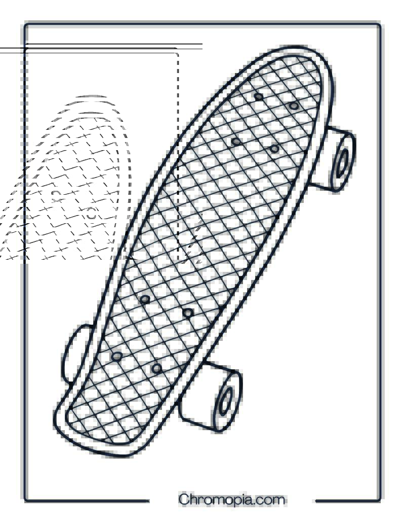 Penny Board (Mini Plastic Cruiser) – Skateboard Coloring Page