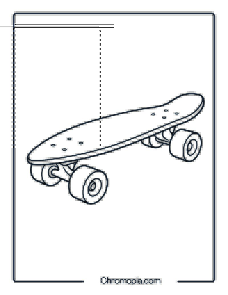 Slalom Racing Skateboard – Skateboard Coloring Page