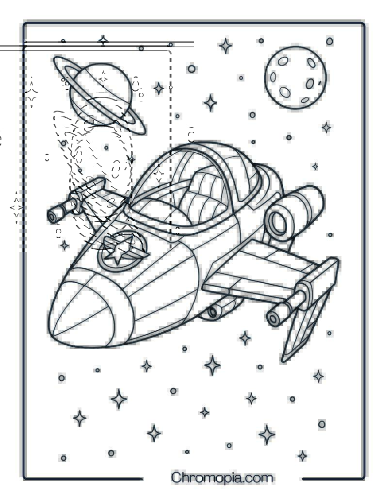 Buzz Lightyear’s Galactic Star Cruiser – Alien Spaceship coloring page