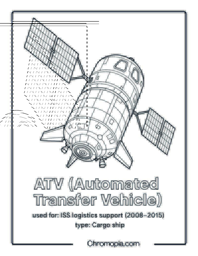 ATV (Automated Transfer Vehicle) – spaceship coloring page