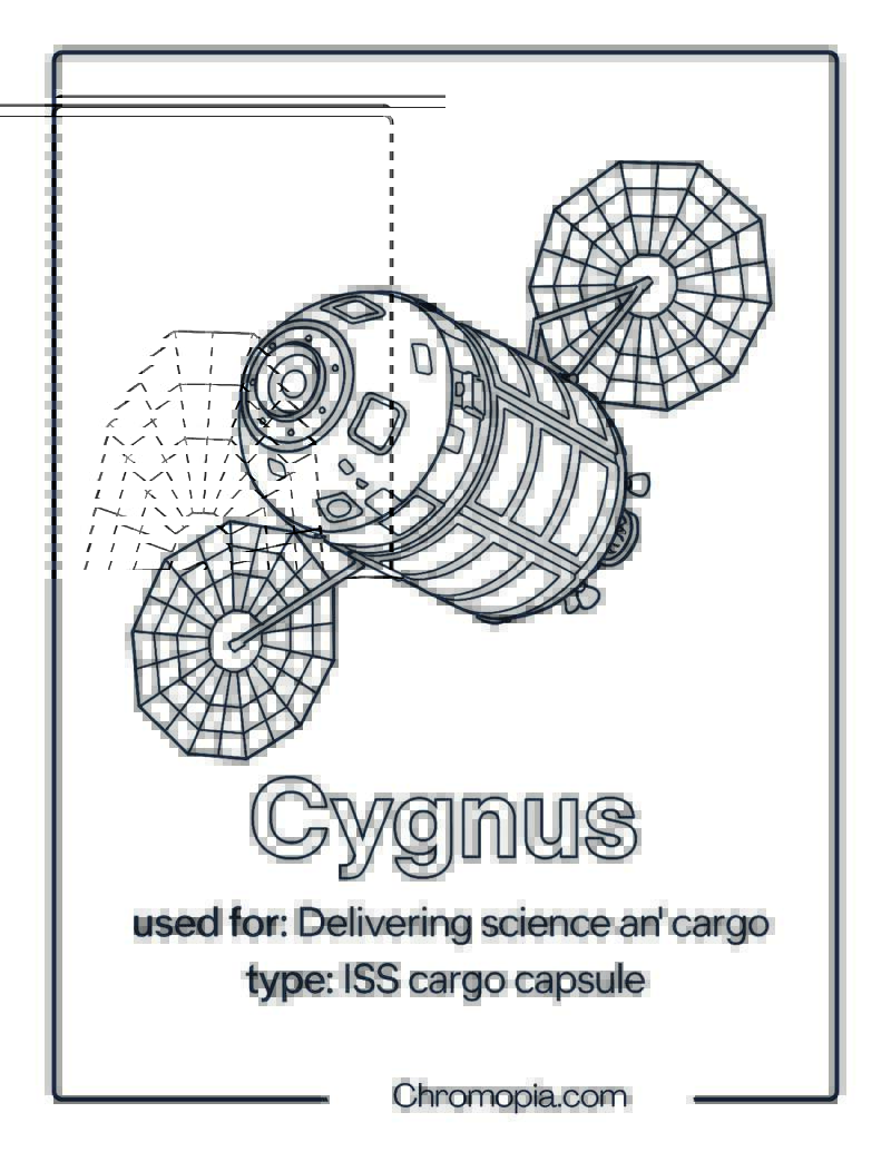 Cygnus – spaceship coloring page