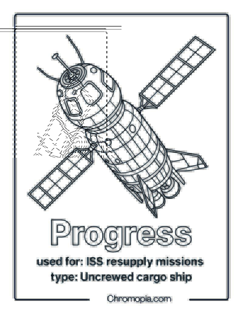 Progress – spaceship coloring page