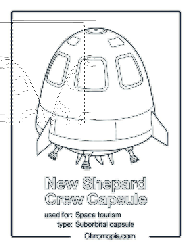 New Shepard Crew Capsule – spaceship coloring page