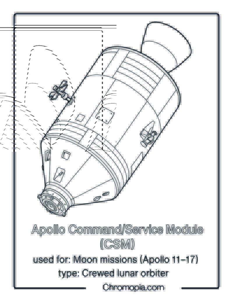 Apollo CommandService Module (CSM) – USA Spaceship Coloring Page