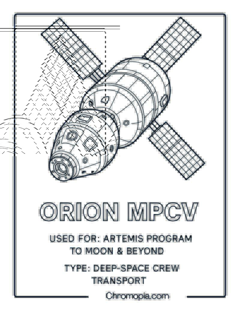 Orion MPCV – USA (NASAESA) – spaceship coloring page