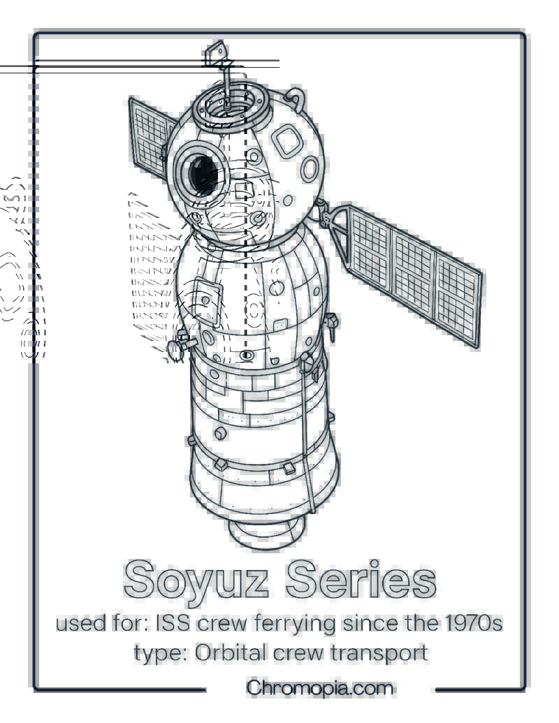 Soyuz Series – Russia Spaceship Coloring Page