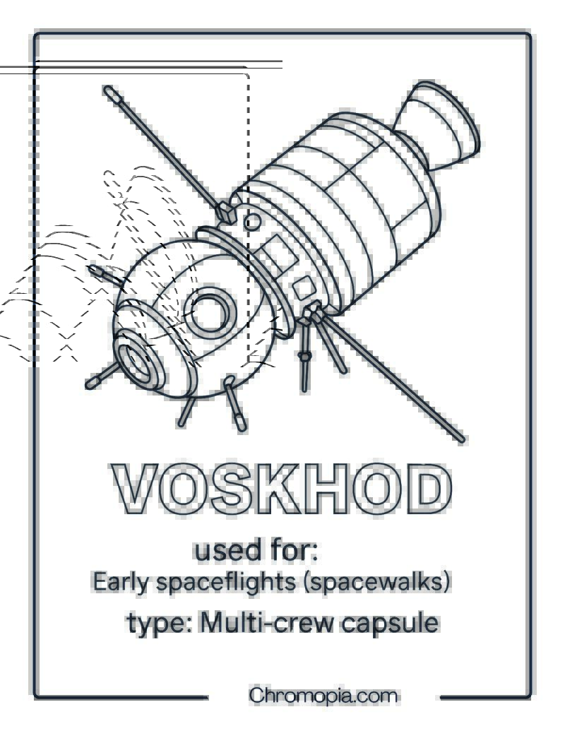 Voskhod – USSR – spaceship coloring page