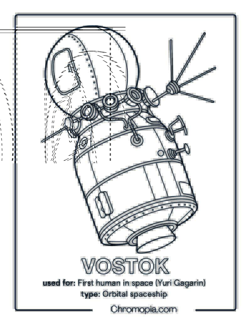 Vostok – USSR - spaceship coloring page