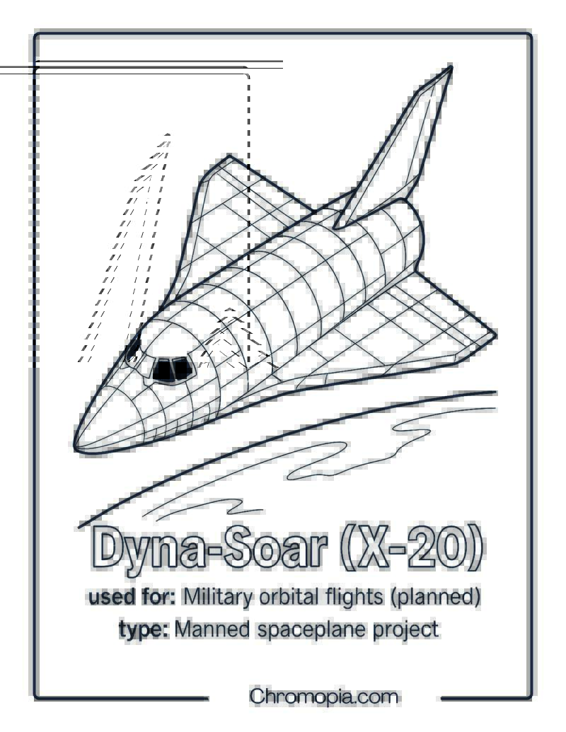 Dyna-Soar (X-20) – spaceship coloring page