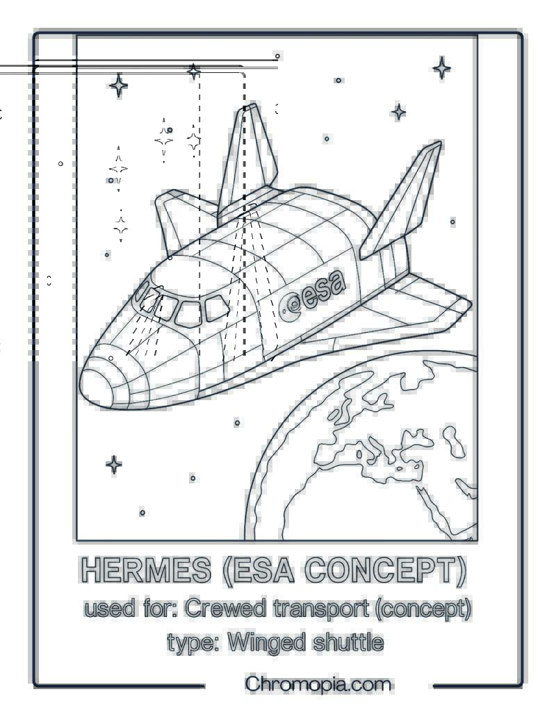 Hermes (ESA Concept) – spaceship coloring page
