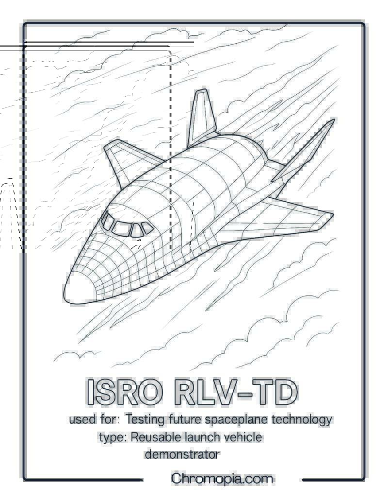 ISRO RLV-TD – spaceship coloring page