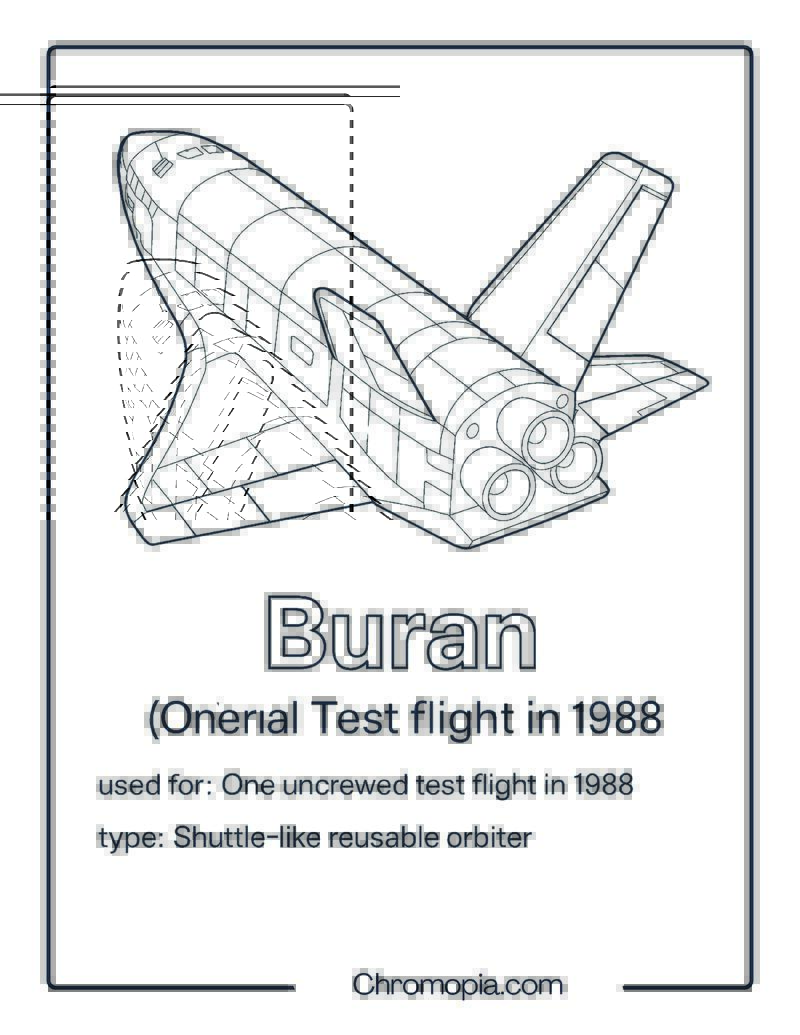 Buran – spaceship coloring page