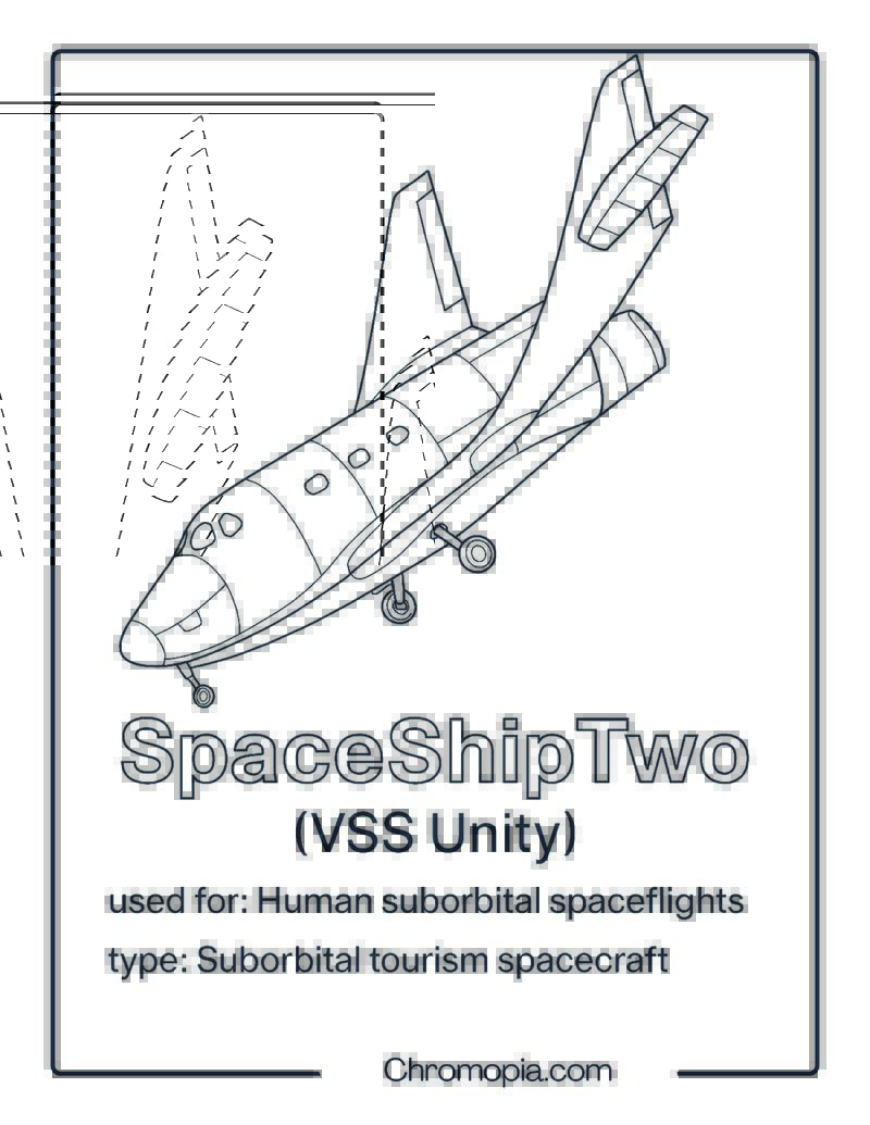 SpaceShipTwo (VSS Unity) – spaceship coloring page