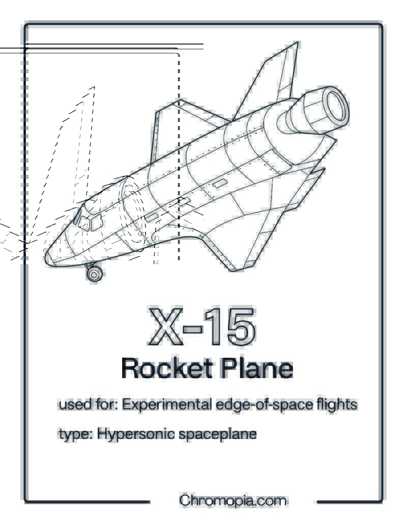 X-15 Rocket Plane – spaceship coloring page